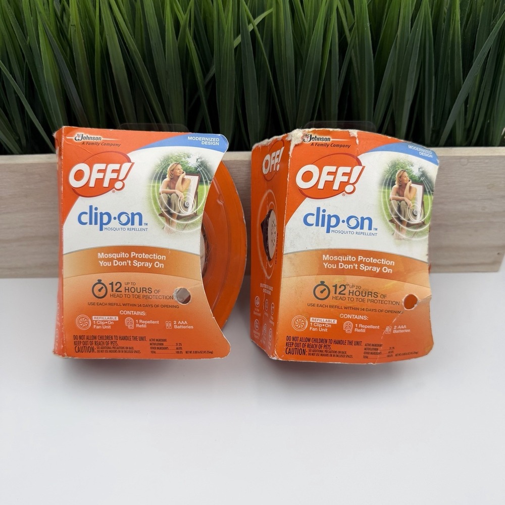 (2) OFF! Clip-On Mosquito Repellent‎ Fan Unit with 1 Refill, 12 Hours Protection